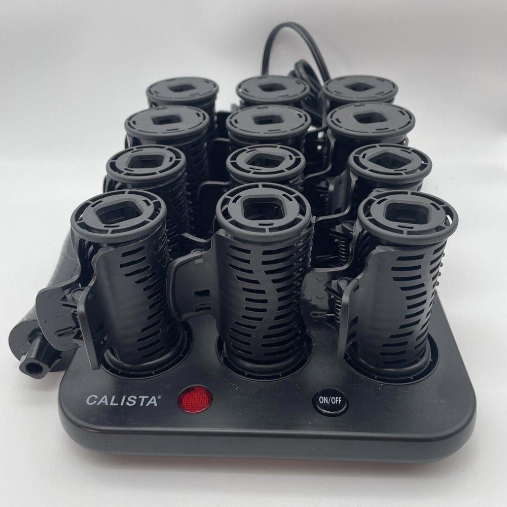 Calista Nouveau Heated Velvet 1 Inch and 1.5 Inch Rollers Curlers Set of 12 EUC